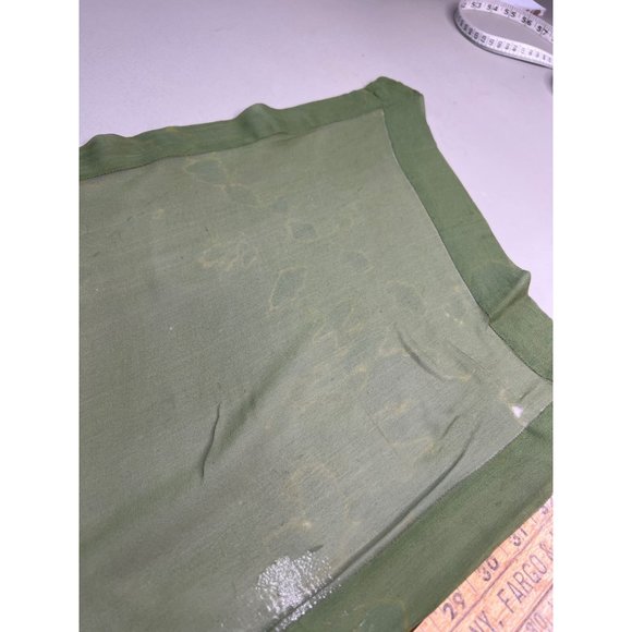 Echo Vintage Silk Rectangle Scarf Lightweight Green Neck Wrap Retro Bandana - Picture 4 of 5